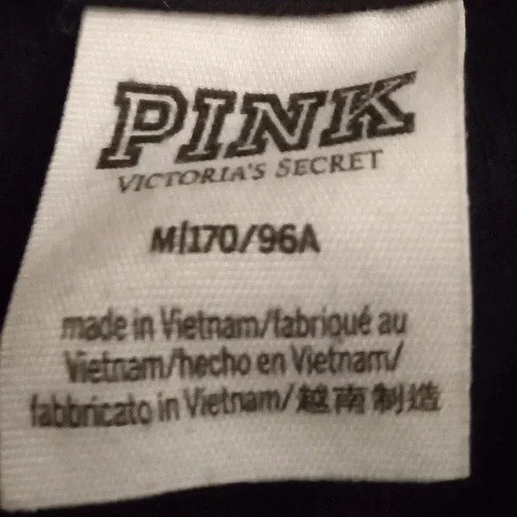 Victoria's Secret Pink black bling tank top shirt size medium - Picture 6 of 6